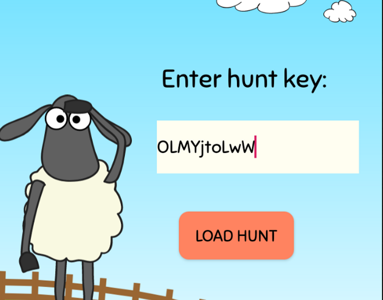Enter a authentication key (received from the hunt on the website) into the app to load the corresponding hunt. 