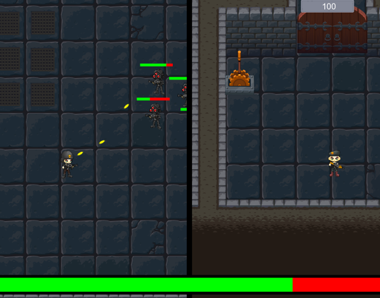 Enemies attacking the Player that has to survive the Onslaught.