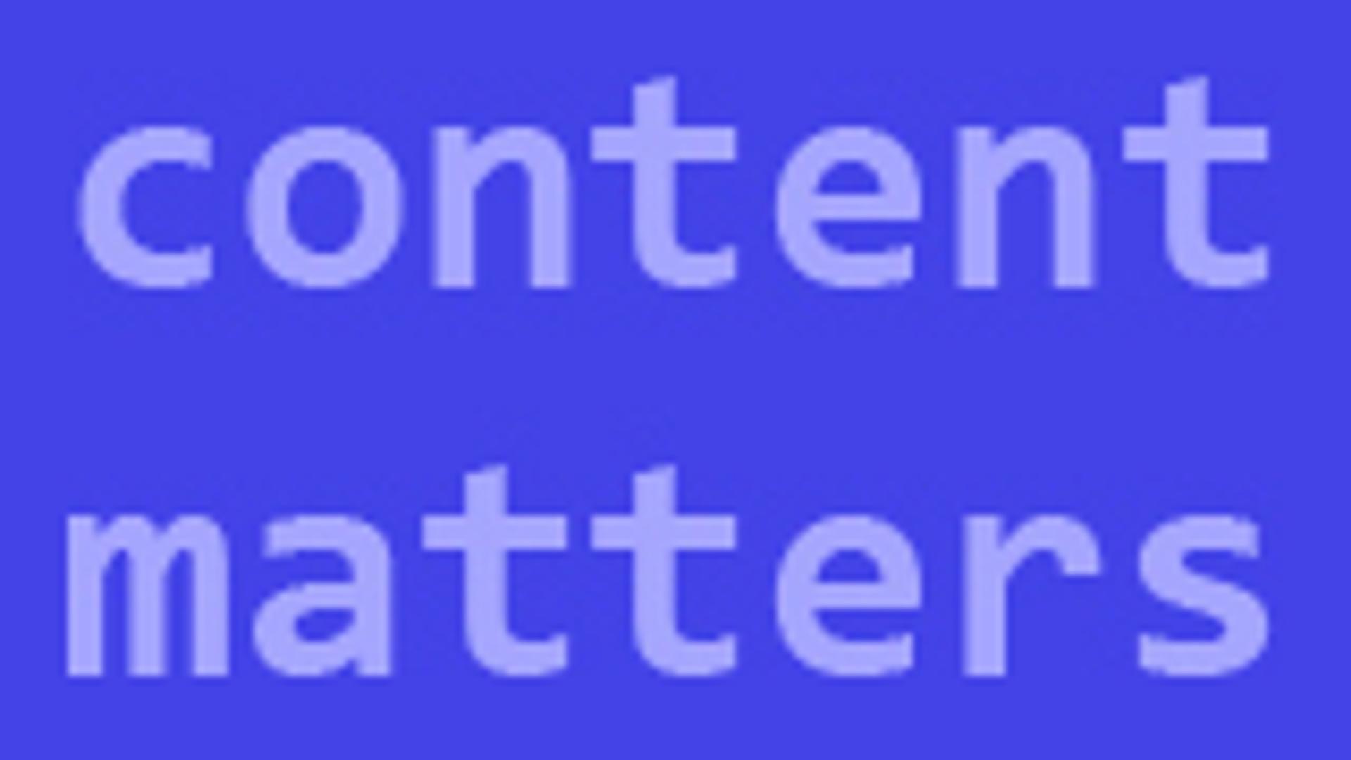Project Masterthesis: Content Matters